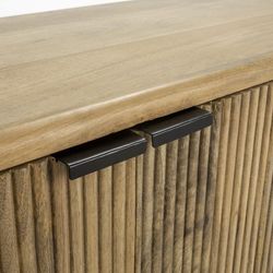 Mueble TV, 190 x 40 x 50 cm, de madera de mango en natural y negro | Colección Mundra