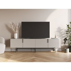 Mobile TV, 200 x 35 x 63,5 cm, in legno colore crema | Collezione Eldia