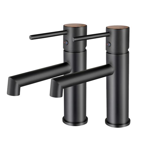 Grifos de Lavabo Monomando K2O Lusso Zen Negro Mate, Aireador y Cartucho Cerámico