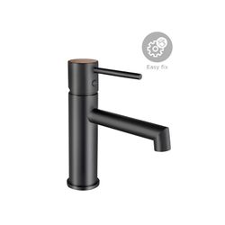 Grifos de Lavabo Monomando K2O Lusso Zen Negro Mate, Aireador y Cartucho Cerámico