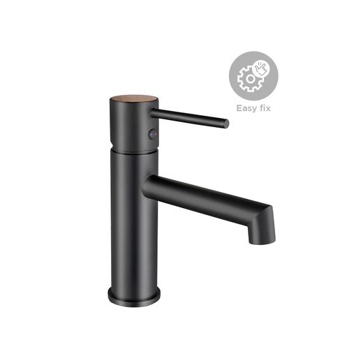 Grifos de Lavabo Monomando K2O Lusso Zen Negro Mate, Aireador y Cartucho Cerámico