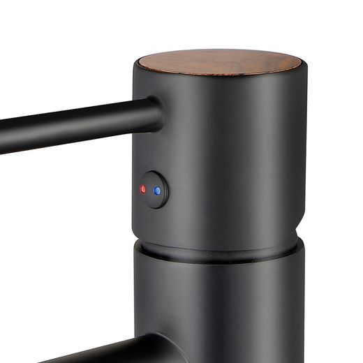 Grifos de Lavabo Monomando K2O Lusso Zen Negro Mate, Aireador y Cartucho Cerámico