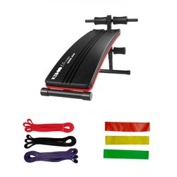Pack banco de musculación Keboo con 6 bandas elásticas para entrenamiento en casa