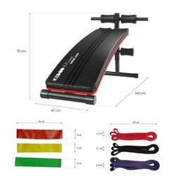 Pack banco de musculación Keboo con 6 bandas elásticas para entrenamiento en casa