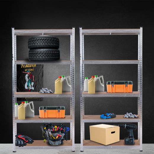 Pack de 2 Estanterías Metálicas Catter House Max Pro 90x40x180 cm - Kit de Almacenaje con 5 Baldas Ajustables, Soporta hasta 875 kg, Ideal para Garaje, Taller o Almacén
