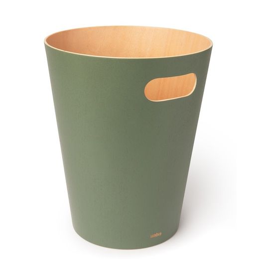 Cestino, 23 x 23 x 28 cm, in legno di faggio verde e naturale | Collezione Woodrow