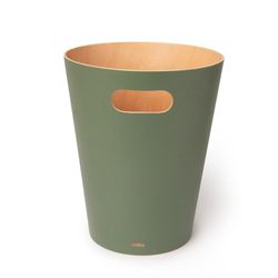 Cestino, 23 x 23 x 28 cm, in legno di faggio verde e naturale | Collezione Woodrow