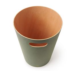 Cestino, 23 x 23 x 28 cm, in legno di faggio verde e naturale | Collezione Woodrow
