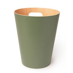 Cestino, 23 x 23 x 28 cm, in legno di faggio verde e naturale | Collezione Woodrow