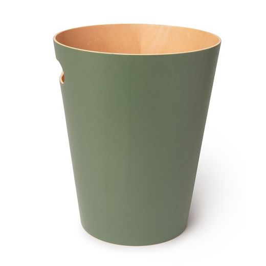 Cestino, 23 x 23 x 28 cm, in legno di faggio verde e naturale | Collezione Woodrow