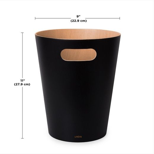 Cestino, 24,5 x 24,5 x 28 cm, in legno nero | Collezione Woodrow