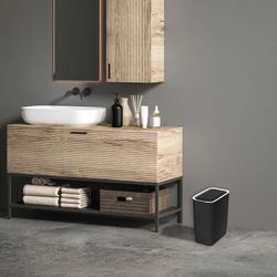 Papelera, 25 x 15,5 x 30 cm, de abs en negro | Colección Cosmos