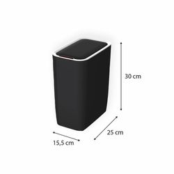 Papelera, 25 x 15,5 x 30 cm, de abs en negro | Colección Cosmos
