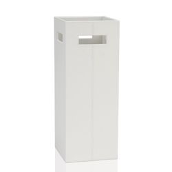 Paragüero, 21 x 21 x 55 cm, de efecto piel en blanco | Colección White