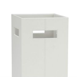 Portaombrelli, 21 x 21 x 55 cm, in bianco con effetto pelle | Collezione White