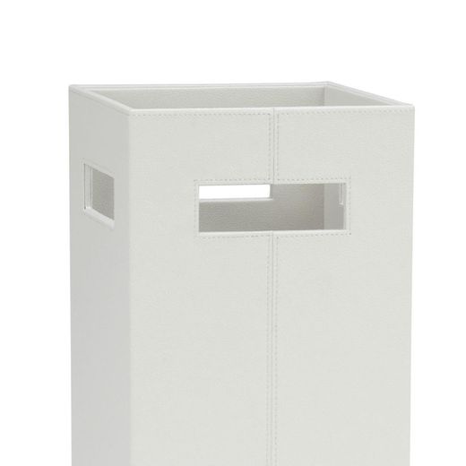 Portaombrelli, 21 x 21 x 55 cm, in bianco con effetto pelle | Collezione White