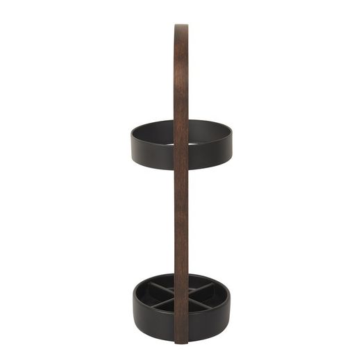 Portaombrelli, 22 x 24 x 68 cm, in resina color noce e nero | Collezione Bellwood