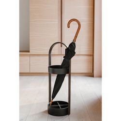 Portaombrelli, 22 x 24 x 68 cm, in resina color noce e nero | Collezione Bellwood