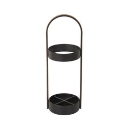 Portaombrelli, 22 x 24 x 68 cm, in resina color noce e nero | Collezione Bellwood
