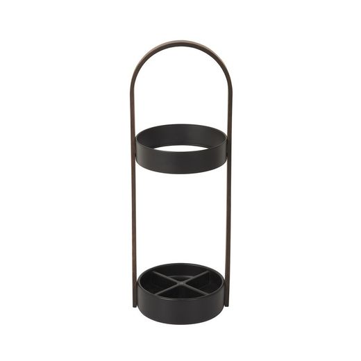 Portaombrelli, 22 x 24 x 68 cm, in resina color noce e nero | Collezione Bellwood