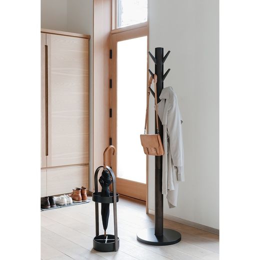 Portaombrelli, 22 x 24 x 68 cm, in resina color noce e nero | Collezione Bellwood
