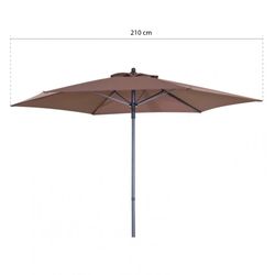 Parasol Octogonal de Aluminio Habitex ø210x210 cm con Mástil ø32 mm | Estructura de 6 Varillas | Color Marrón