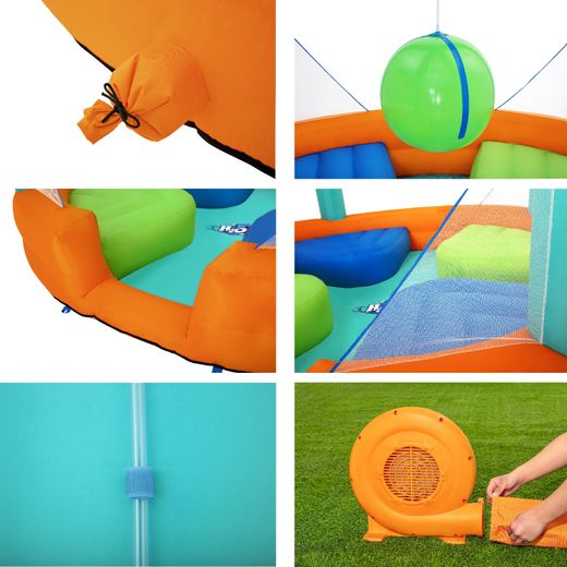Parc aquatique gonflable Bestway Dodge & Drench 450x450x268 cm avec balle suspendue