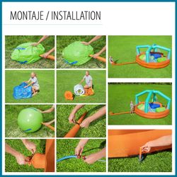 Parc aquatique gonflable Bestway Dodge & Drench 450x450x268 cm avec balle suspendue