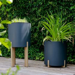 Patas de aluminio efecto madera para jardinera Mondum, 75 cm