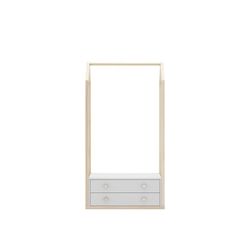 Perchero, 80 x 40 x 170 cm, de madera de pino en blanco y natural  | Colección Esteban