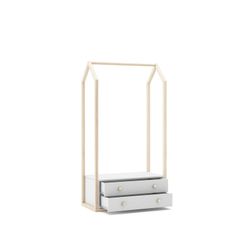 Perchero, 80 x 40 x 170 cm, de madera de pino en blanco y natural  | Colección Esteban