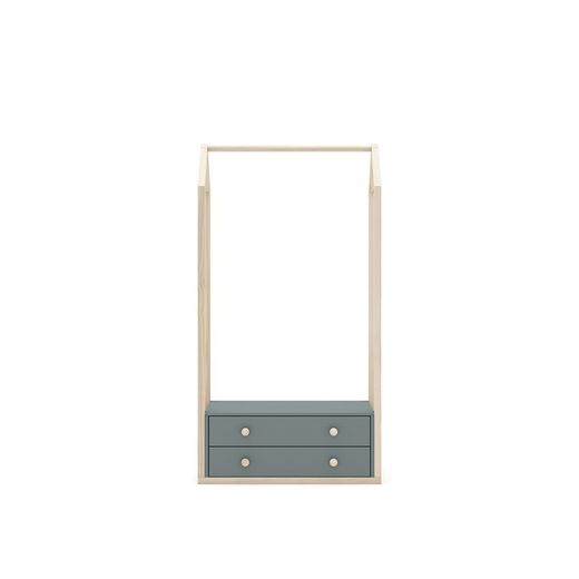 Perchero, 80 x 40 x 170 cm, de madera de pino en verde y natural  | Colección Esteban