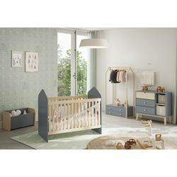 Perchero, 80 x 40 x 170 cm, de madera de pino en verde y natural  | Colección Esteban