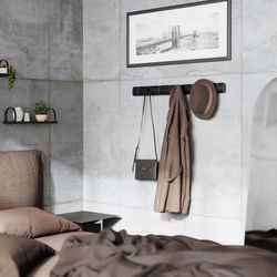 Portabastoni, 81 x 3 x 6 cm, in legno di pioppo nero | Collezione Flip