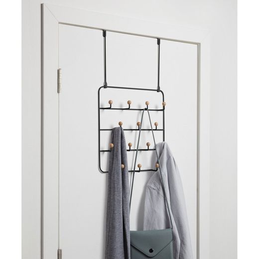 Portabastoni da parete, 36 x 9 x 60 cm, in metallo nero | Collezione Metallic