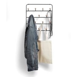 Portabastoni da parete, 36 x 9 x 60 cm, in metallo nero | Collezione Metallic