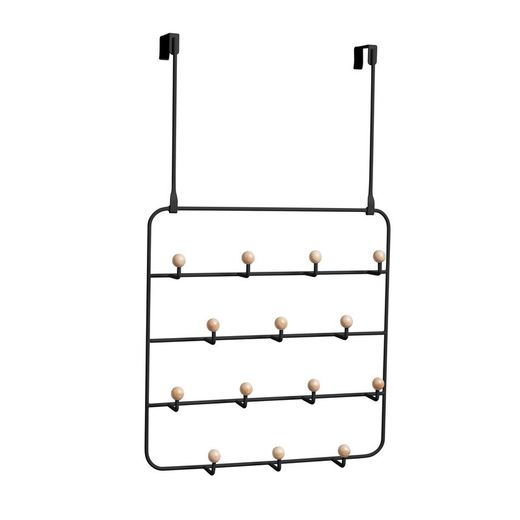 Portabastoni da parete, 36 x 9 x 60 cm, in metallo nero | Collezione Metallic