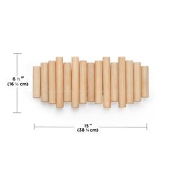Portabastoni da parete, 38 x 4 x 17 cm, in legno di pino naturale | Collezione Picket