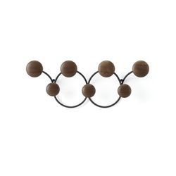 Portabastoni da parete, 43 x 10 x 17 cm, in acciaio nero e naturale | Collezione Dotsy