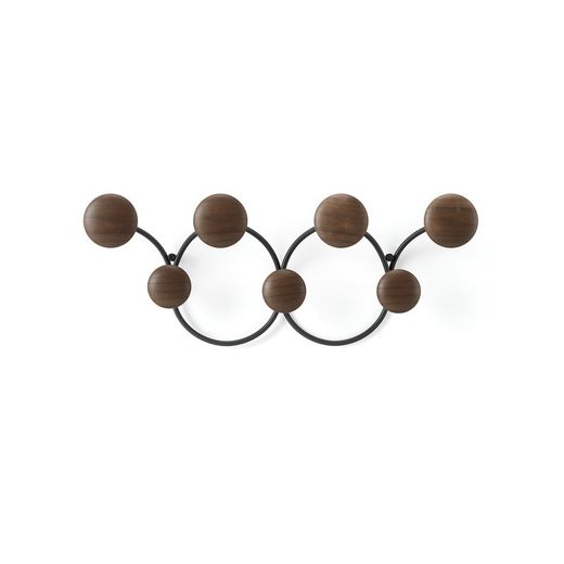 Portabastoni da parete, 43 x 10 x 17 cm, in acciaio nero e naturale | Collezione Dotsy