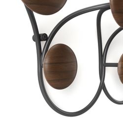 Portabastoni da parete, 43 x 10 x 17 cm, in acciaio nero e naturale | Collezione Dotsy
