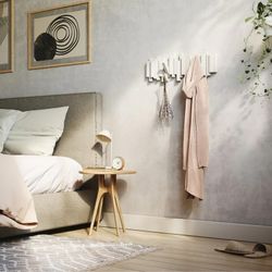 Perchero de pared, 49 x 3 x 18 cm, de abs y polipropileno en blanco | Colección Stick