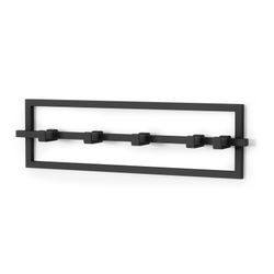 Portabastoni da parete, 53 x 6 x 15 cm, in acciaio nero | Collezione Cubiko