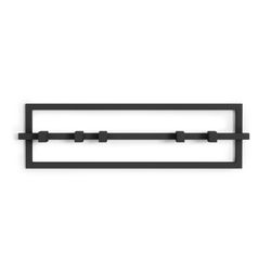 Portabastoni da parete, 53 x 6 x 15 cm, in acciaio nero | Collezione Cubiko