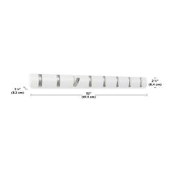 Portabastoni da parete, 81 x 6 x 3 cm, in legno di pioppo e ABS bianco | Collezione Flip