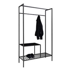 Portabastoni da terra, 101 x 38 x 170 cm, in acciaio e legno nero | Collezione Vita