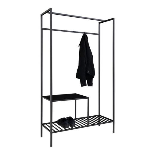 Portabastoni da terra, 101 x 38 x 170 cm, in acciaio e legno nero | Collezione Vita