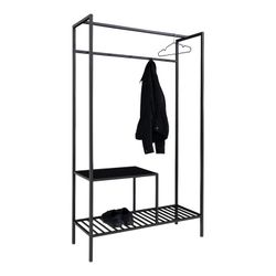 Portabastoni da terra, 101 x 38 x 170 cm, in acciaio e legno nero | Collezione Vita
