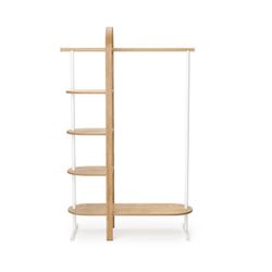 Portabastoni da terra, 106 x 39 x 167 cm, in legno di eucalipto naturale e bianco | Collezione Bellwood