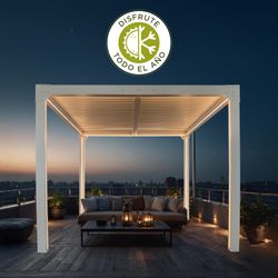 Pérgola Bioclimática Somerset 3x3 con Lamas Ajustables y LED - 9m²